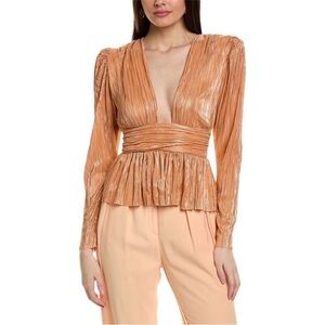 Sabina Musayev Bay Top long sleeve v neck tie back size‎ small